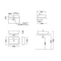 Раковина Kerama Marazzi Plaza 55 PLR.wb.55.1 Белая глянцевая — фото 3, Раковины накладные