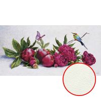 Фреска Ortograf Цветы 8255 Фактура флок FLK Флизелин (3*1,5) Белый/Зеленый/Красный, Цветы/Живопись — фото 1, Фрески