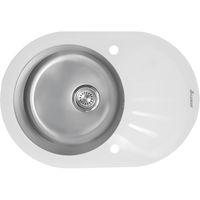 Кухонная мойка Seaman Eco Glass SMG-730W.B Нержавеющая сталь — фото 1, Кухонные мойки