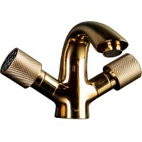 Смеситель для раковины Boheme Royal Cristal 291-Royal/CRSTBlack Золото — фото 1, Смесители