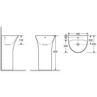 Раковина Ceruttispa Simona 48 CT7832 Белая — фото 3, Раковины напольные