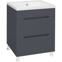 Тумба под раковину Runo Парма 60 00-00001454 Графит — фото 1, Тумбы под раковину