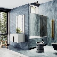 Товар: Шторка на ванну Maybah Glass MGV-252-3ш 300x1400 в широком профиле Золото стекло графитовое - фото 2 Шторка на ванну Maybah Glass MGV-252-3ш 300x1400 в широком профиле Золото стекло графитовое — фото 2, Неподвижные шторки для ванной