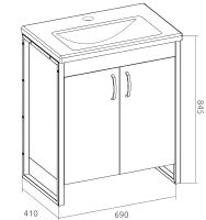 Тумба под раковину 1MarKa Grunge Loft 70Н Ц0000008499 Дуб вотан — фото 7, Тумбы под раковину