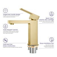 Смеситель для раковины Timo Selene 2061/17F Золото матовое — фото 7, Смесители