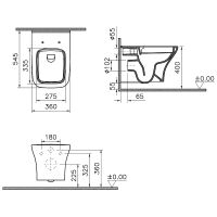 Комплект унитаза с инсталляцией Vitra Zentrum Square 9875B003-7201 с сиденьем Микролифт и клавишей смыва Хром глянцевый — фото 12, Комплекты унитаз + инсталляция