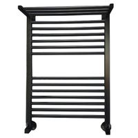 Водяной полотенцесушитель Ника Modern ЛМ 3 80x50 с полкой Черный 16 перекладин — фото 1, Водяные полотенцесушители