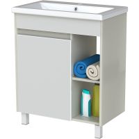 Тумба с раковиной Orange Topline-Line 60 TLIB60+RA Белый глянец Светло-серый глянец — фото 2, Тумбы с раковиной