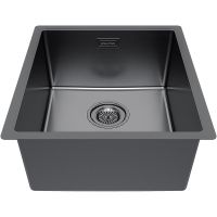 Кухонная мойка Paulmark Yuni 39 Uni YU39-GM Вороненная сталь — фото 2, Кухонные мойки