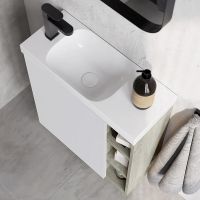 Корпус тумбы под раковину Aqwella Alba 60 L ALB0106LLS подвесной Камень натуральный — фото 3, Мебель для ванной