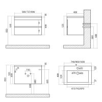 Товар: Тумба под раковину Art&Max Family-900-2C-SO-CV подвесная Цемент - фото 4 Тумба под раковину Art&Max Family-900-2C-SO-CV подвесная Цемент — фото 4, Мебель для ванной