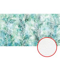 Фреска Ortograf Oasis 32741 Фактура бархат FX Флизелин (5*2,7) Зеленый/Бирюзовый, Листья — фото 1, Фрески