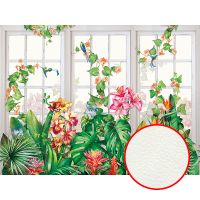 Фреска Ortograf Цветы 21114 Фактура флок FLK Флизелин (3,6*2,7) Разноцветный, Цветы/Листья/Птицы — фото 1, Фрески