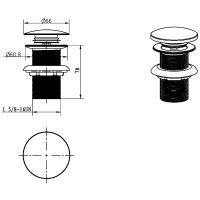 Товар: Донный клапан Boheme 612/2-GM click-clack Оружейная сталь - фото 2 Донный клапан Boheme 612/2-GM click-clack Оружейная сталь — фото 2, Донные клапаны