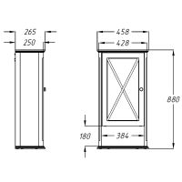 Подвесной шкаф Opadiris Палермо 46 R 00-00007336 Белый матовый — фото 4, Мебель для ванной