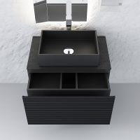 Тумба под раковину Jorno Stone 80 Stn.01.80/P/A/JR подвесная Антрацит — фото 4, Тумбы под раковину