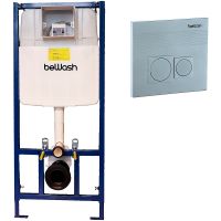 Инсталляция beWash BW74 K500RZVP0200MKK00000 для унитаза с клавишей смыва Хром матовый — фото 1, Инсталляции