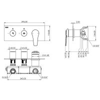 Душевая система Teska Euro-X EX3780 Черный матовый — фото 2, Душевое оборудование. Душевая программа