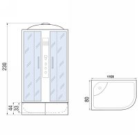 Душевая кабина River Dunay XL 110x80 MT R 10000006191 с поддоном — фото 19, Душевые кабины