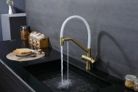 Смеситель для кухни Splenka S70.62.03 Золото матовое Белый — фото 23, Смесители для кухни