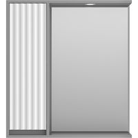 Зеркало со шкафом Brevita Balaton 75 L BAL-04075-01-01Л с подсветкой Белое матовое Серое матовое — фото 2, Мебель для ванной