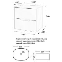 Тумба с раковиной Orange Line 100 Li-100TugMDF+B08-500W подвесная Графит матовый — фото 8, Мебель для ванной