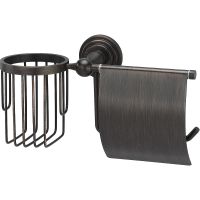 Держатель туалетной бумаги и освежителя воздуха WasserKRAFT Isar K-7359 с крышкой Темная бронза — фото 1, Держатели туалетной бумаги