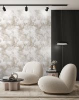 Обои Solo Disco E202002 Винил на флизелине (1,06*10) Бежевый/Серебряный, Мрамор — фото 4, Обои для стен