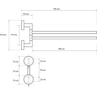 Полотенцедержатель Bemeta Neo 104204105 поворотный Нержавеющая сталь — фото 3, Полотенцедержатели