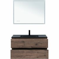 Тумба под раковину Aquanet Алвита New 100 334188 подвесная Дуб веллингтон табак — фото 12, Тумбы под раковину