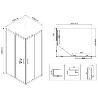 Товар: Душевой уголок Vincea City 100x90 VSS-5CT9010CLGM профиль Вороненая сталь стекло прозрачное - фото 5 Душевой уголок Vincea City 100x90 VSS-5CT9010CLGM профиль Вороненая сталь стекло прозрачное — фото 5, Душевые уголки