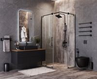 Зеркало Bond Loft 60x120 M35ZE-60120 с подсветкой Черное глянцевое с бесконтактным выключателем — фото 5, Зеркала в ванную комнату