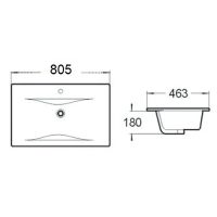 Раковина SantiLine 80 SL-2110 (80) Белая — фото 2, Раковины встраиваемые сверху