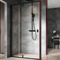 Душевая стенка Ravak Nexty NPS-80 90O40300Z1 профиль Черный стекло Transparent — фото 1, Боковые стенки