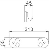 Двойной крючок Haiba HB1505-2 Хром — фото 2, Крючки для полотенец