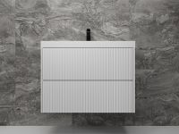 Тумба под раковину Style Line Стокгольм 80 ЛС-00002315 подвесная Белый рифленый софт — фото 2, Мебель для ванной