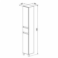 Товар: Шкаф пенал Orange Lyon 30 PLY 30-02KR с бельевой корзиной Белый - фото 2 Шкаф пенал Orange Lyon 30 PLY 30-02KR с бельевой корзиной Белый — фото 2, Мебель для ванной