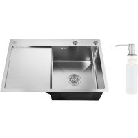 Кухонная мойка Ростовская Мануфактура Сантехники 78 MRK-7851R Нержавеющая сталь — фото 4, Кухонные мойки