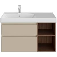 Товар: Тумба под раковину Kerama Marazzi Cubo 90 L CUB.90.2Lh\LIM.N подвесная Лимо матовый Структурированный орех - фото 2 Тумба под раковину Kerama Marazzi Cubo 90 L CUB.90.2Lh\LIM.N подвесная Лимо матовый Структурированный орех — фото 2, Тумбы под раковину