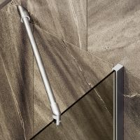 Шторка на ванну Maybah Glass MGV-70-5ш 800x1400 в широком профиле Хром матовый стекло бронзовое — фото 5, Неподвижные шторки для ванной