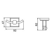 Двойной крючок Gappo G38 G3805-2 Хром — фото 8, Крючки для полотенец