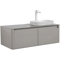 Тумба с раковиной Black&White Universe U915.1200 R 120 R 9151200R подвесная Glossy light grey — фото 2, Мебель для ванной