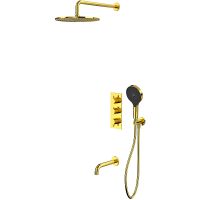 Душевая система Whitecross Y gold YSET11TOPGL с термостатом Золото — фото 1, Душевое оборудование. Душевая программа