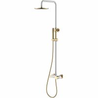 Душевая система Boheme Stick 128-WG Белая Золото — фото 1, Душевое оборудование. Душевая программа