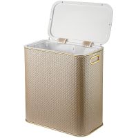 Товар: Корзина для белья Geralis PLG-M Punto Бежевая, кант Золото, малая - фото 2 Корзина для белья Geralis PLG-M Punto Бежевая, кант Золото, малая — фото 2, Корзины для белья