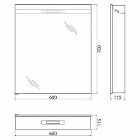 Товар: Зеркальный шкаф BelBagno 60 R SPC-1A-DL-BL-600 с подсветкой Сатин - фото 10 Зеркальный шкаф BelBagno 60 R SPC-1A-DL-BL-600 с подсветкой Сатин — фото 10, Мебель для ванной