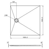 Душевой поддон из искусственного камня Jacob Delafon Tolbiac 100x100 E6D328RU-WPM Белый матовый — фото 2, Душевые поддоны