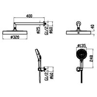 Товар: Комплект верхнего и ручного душа Boheme Cell 427-SGM Оружейная сталь глянцевая - фото 2 Комплект верхнего и ручного душа Boheme Cell 427-SGM Оружейная сталь глянцевая — фото 2, Душевое оборудование. Душевая программа