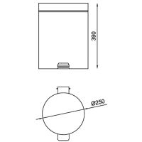 Ведро для мусора Nofer 09100.12.S Нержавеющая сталь матовая — фото 2, Мусорные ведра