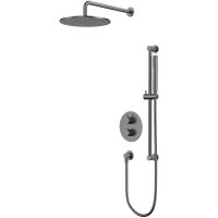 Душевая система Whitecross Y gunmetal YSET09GM с термостатом Оружейная сталь — фото 1, Душевое оборудование. Душевая программа